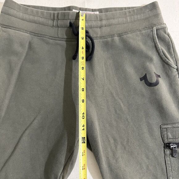 True Religion Sweatpants Women Medium Green Pull On Pockets Drawstring Logo - Picture 8 of 11
